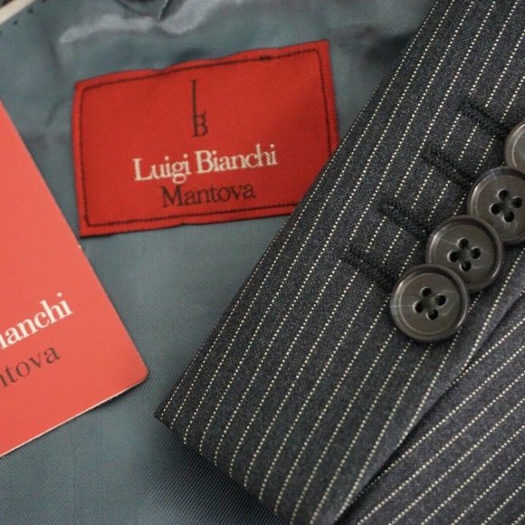 Luigi Bianchi Mantova LBM Slate Blue striped suit